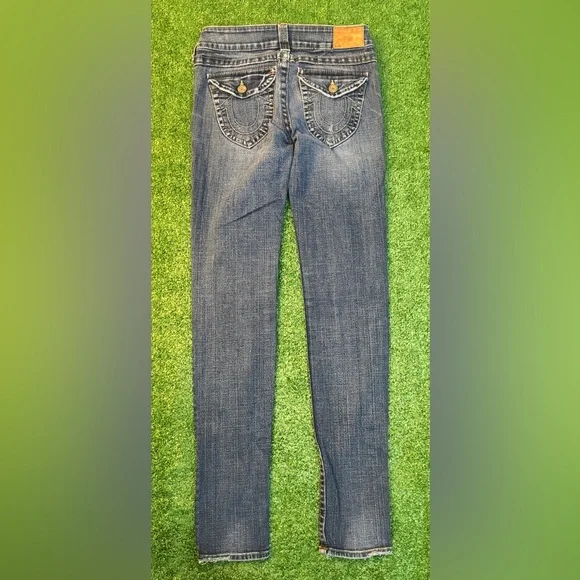 True Religion Blue Skinny Jeans with Vintage Appeal - Picture 2 of 8